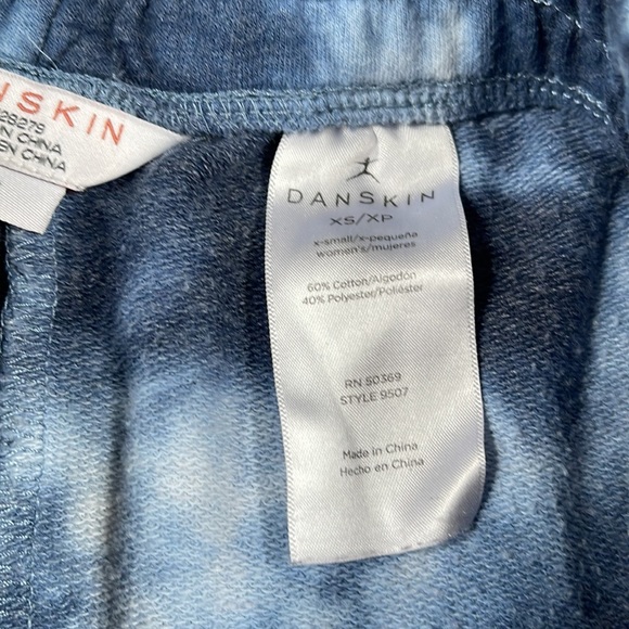 DANSKIN Cute Blue Tie Dye Sweat Shorts Size XS - Picture 7 of 7
